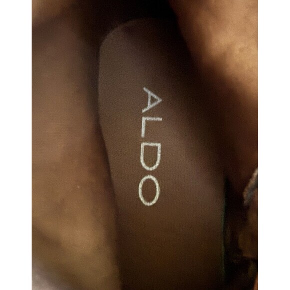 Aldo OTK 8.5 Brown Flat Boots Boho Slouch Faux Leather Fold Over Top Countryside - Picture 10 of 11